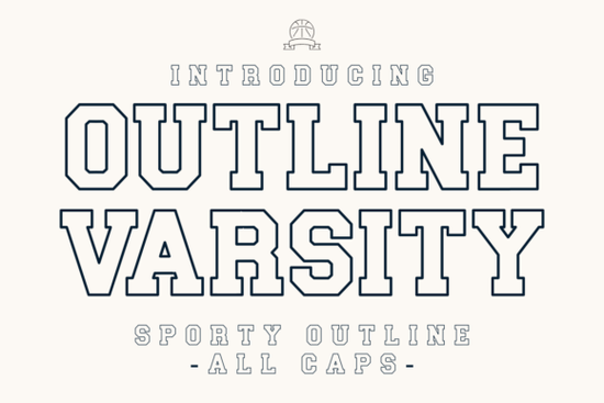 Outline Varsity Font